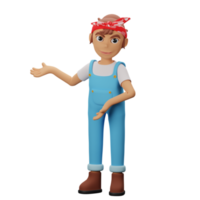 3D Strong Women Character png