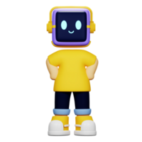 3D Robot head Character png