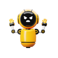 3d Orange robot personnage png