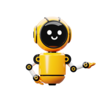 3d naranja robot personaje señalando png