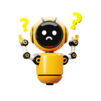 3d Orange robot personnage embrouiller png