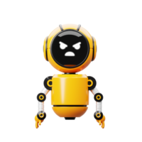 3d oranje robot karakter boos png