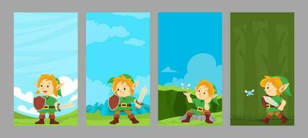 Social Media Story of an Elf Adventure vector