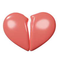 3d roto corazón icono png