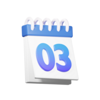 3D 3 Date Icon png