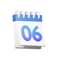 3d 6 6 fecha icono png