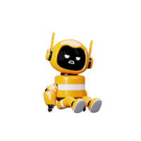 3D Icon Yellow Robot Sit png