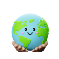 3D Earth Character With Hand png