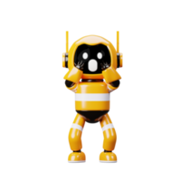 3d icona giallo robot shock png