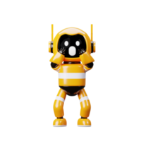 3d icône Jaune robot choc png