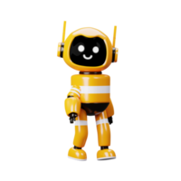 3d ícone amarelo robô caminhando png