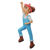 3D Strong Women Character png