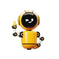 3d robot naranja personaje png