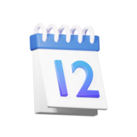 3d 12 fecha icono png