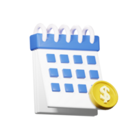 3d dinero fecha icono png