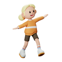 3D Happy Girl Character png