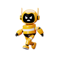 3d icoon geel robot boos png