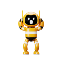 3d icône Jaune robot choc png