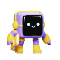 3D Happy Cube Robot png