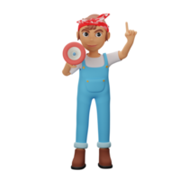 3D Strong Women Character png