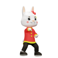 3d Chine lapin personnage png