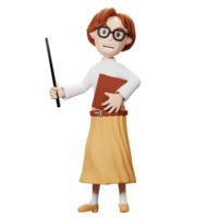 3D Women Teacher Character png