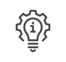 Info and help desk icon outline and linear vector. vector