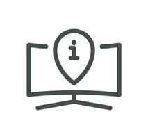 Info and help desk icon outline and linear vector. vector