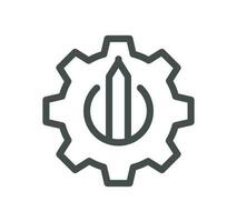 Gear related icon outline and linear vector. vector