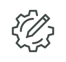 Gear related icon outline and linear vector. vector