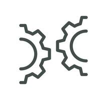 Gear related icon outline and linear vector. vector