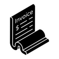 An icon design of bill Web vector