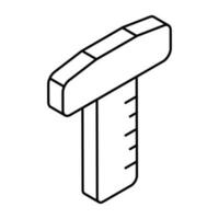 Linear design icon of T scale vector