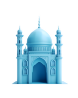 bleu mosquée 3d illustration. génératif ai png