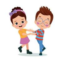 cute Boy and girl dancing vector