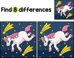 Falling Unicorn Find The Differences vector