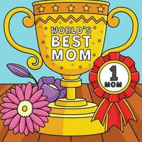 Happy Mothers Day Trophy Colored Cartoon vector