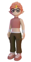 3d character spoiled girl png