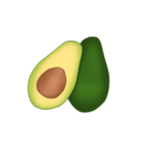 Fresh avocado illustration png