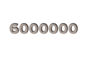 6000000 iscritti celebrazione saluto numero con di legno inciso design png