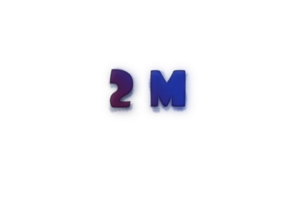 2 million subscribers celebration greeting Number with ink design png