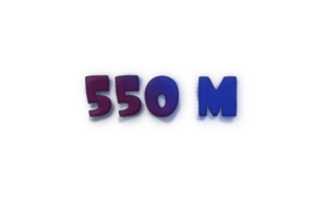 550 million les abonnés fête salutation nombre avec encre conception png