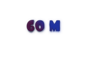 60 million subscribers celebration greeting Number with ink design png