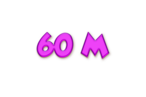 60 million subscribers celebration greeting Number with liquid design png