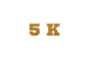 5 k subscribers celebration greeting Number with embroidery design png