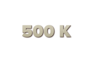 500 k suscriptores celebracion saludo número con tarjeta tablero 2 diseño png