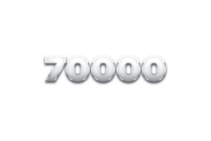 70000 les abonnés fête salutation nombre avec métal conception png