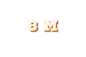 8 million subscribers celebration greeting Number with retro 2 design png