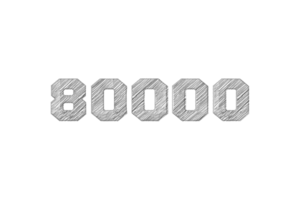 80000 subscribers celebration greeting Number pencil sketch with design png