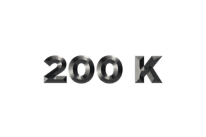 200 k subscribers celebration greeting Number with elegant design png